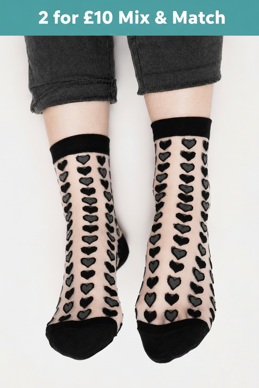 Hollow Love - Crystal Mesh Sock (£6 | 2 for £10 Mix & Match)